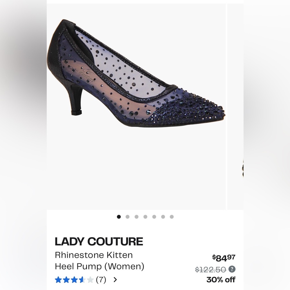 XYD Blue Mesh Heels with Rhinestones